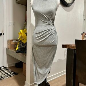 Elegant Gray Sleeveless Dress